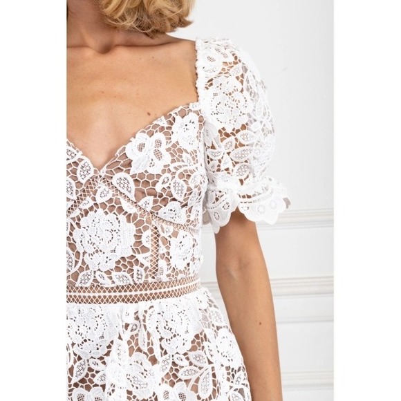 Self-Portrait White Lace Mini Dress • US 4 - Picture 3 of 9